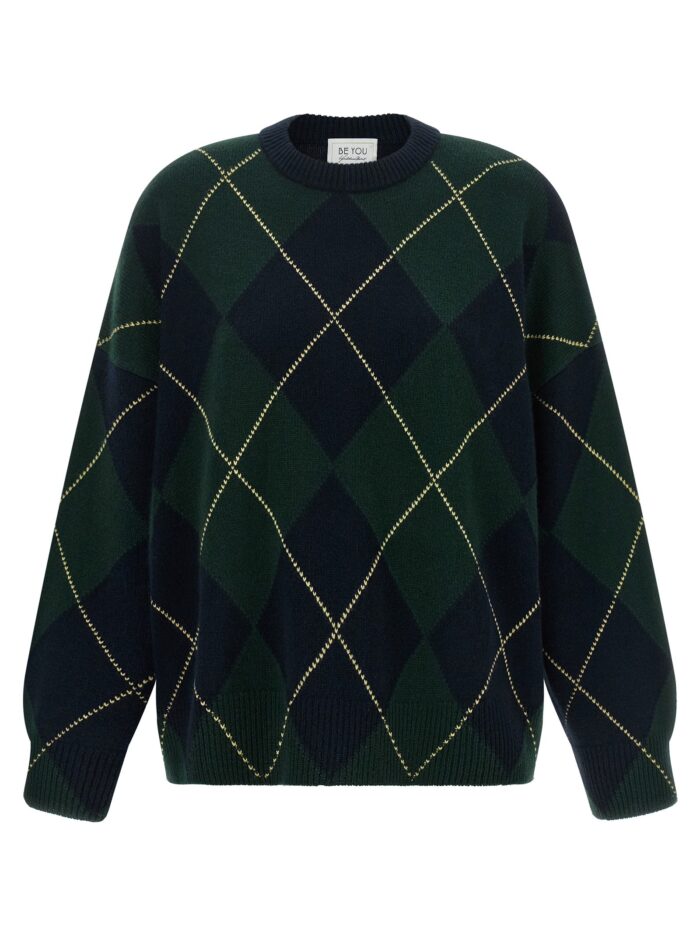 BE YOU Diamond-shaped Crew Neck Sweater