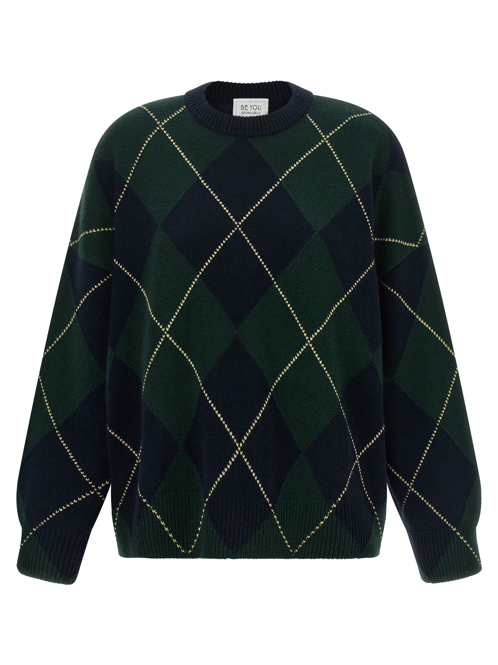 BE YOU Diamond-shaped Crew Neck Sweater