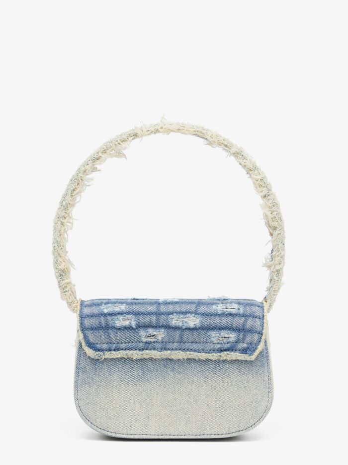 Diesel 1DR Denim Shoulder Bag With Used Effect