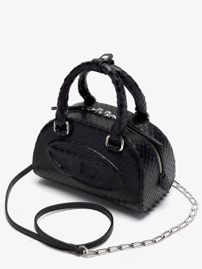 Diesel 1DR Dome Python Leather Crossbody Bag