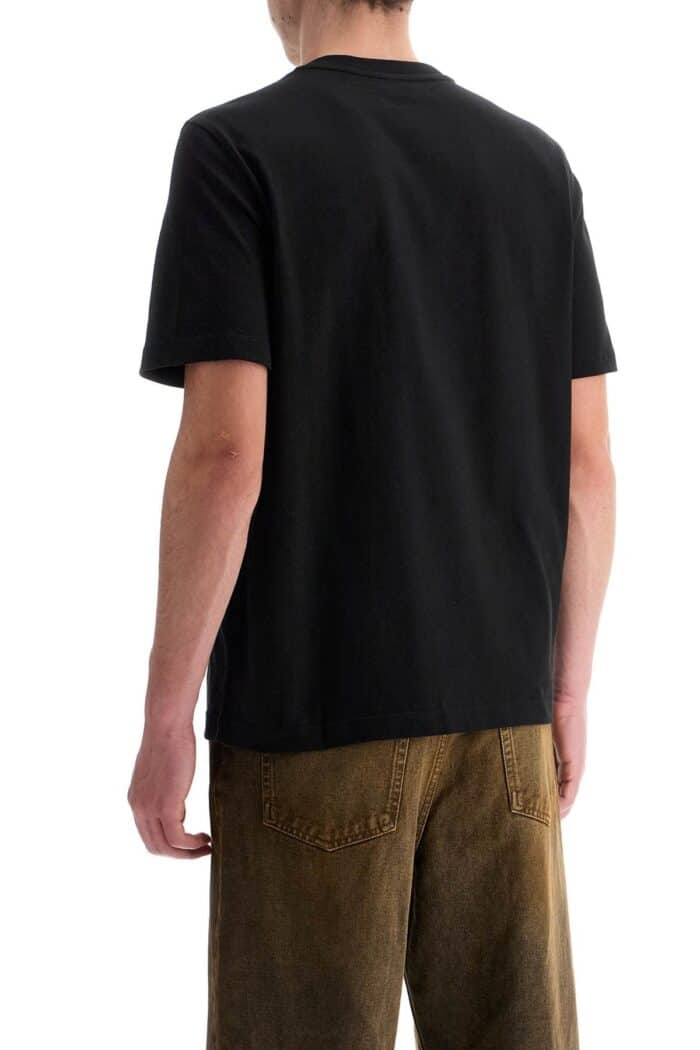 DIESEL Black Cotton T-shirt With Embossed Logo