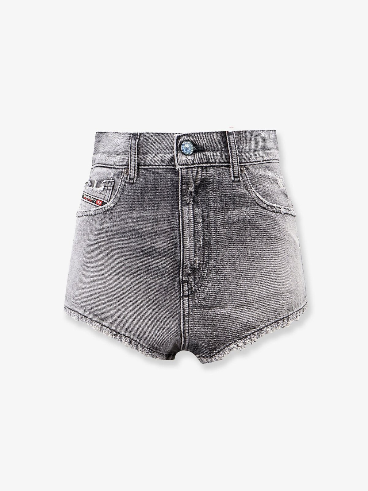 Diesel Blue Denim Shorts With A Destroyed Effect