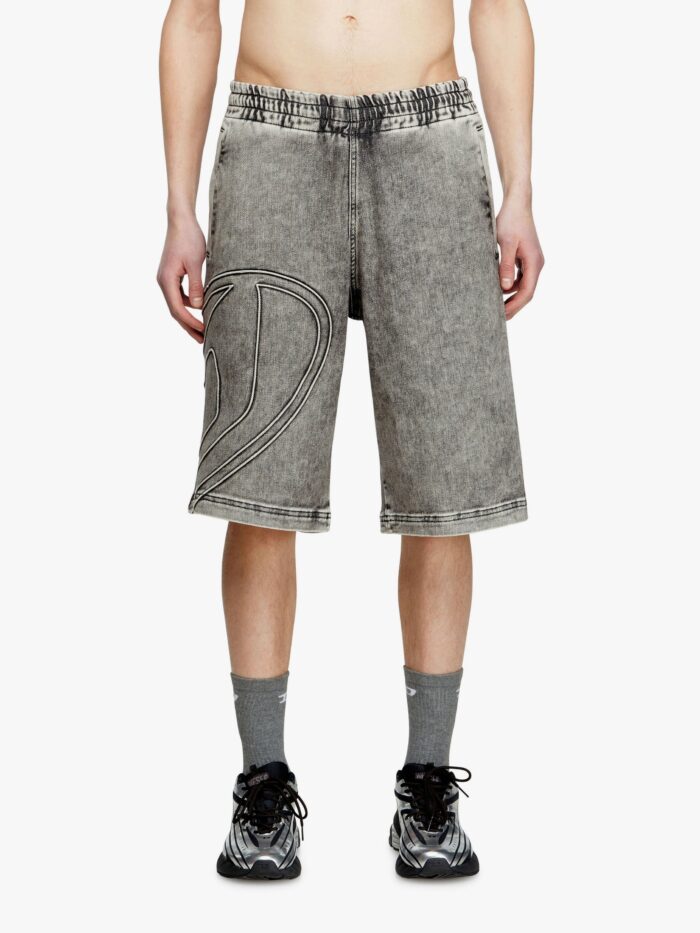 Diesel D-enny-s Track Dã©lavã© Grey Denim Bermuda Shorts