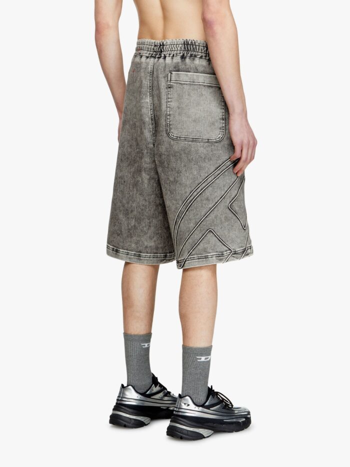 Diesel D-enny-s Track Dã©lavã© Grey Denim Bermuda Shorts