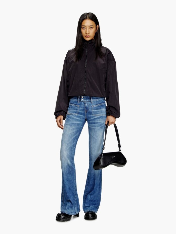 Diesel D-hush Partially Organic Cotton Flared Jeans With Back Logo Patch