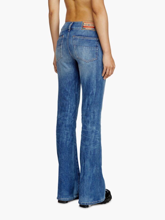 Diesel D-hush Partially Organic Cotton Flared Jeans With Back Logo Patch