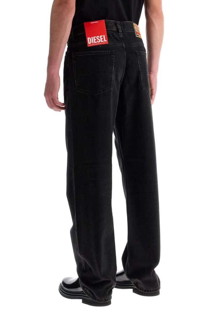 DIESEL D-macro Black Wide Leg Jeans