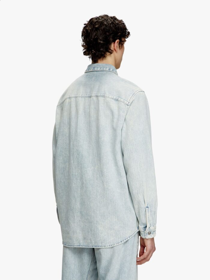 Diesel D-simply Denim Shirt With Logo Embroidery
