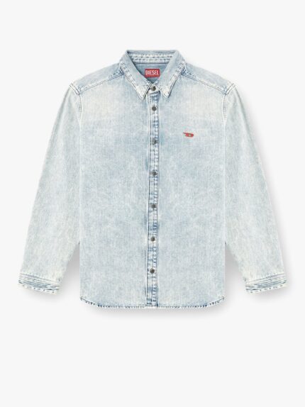Diesel D-simply Denim Shirt With Logo Embroidery