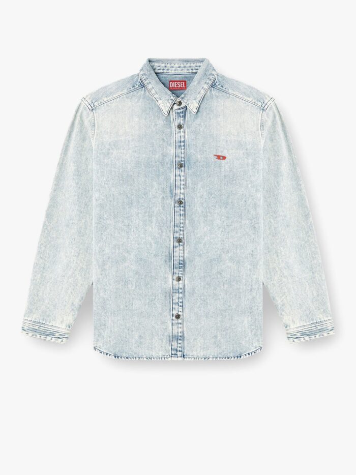 Diesel D-simply Denim Shirt With Logo Embroidery