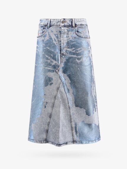Diesel Denim Skirt With Laminated Print