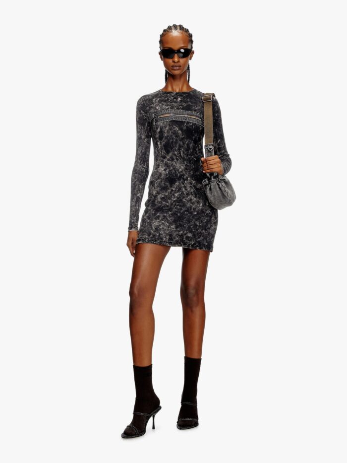 Diesel Erco Cotton Dress With Zip And Cut-out