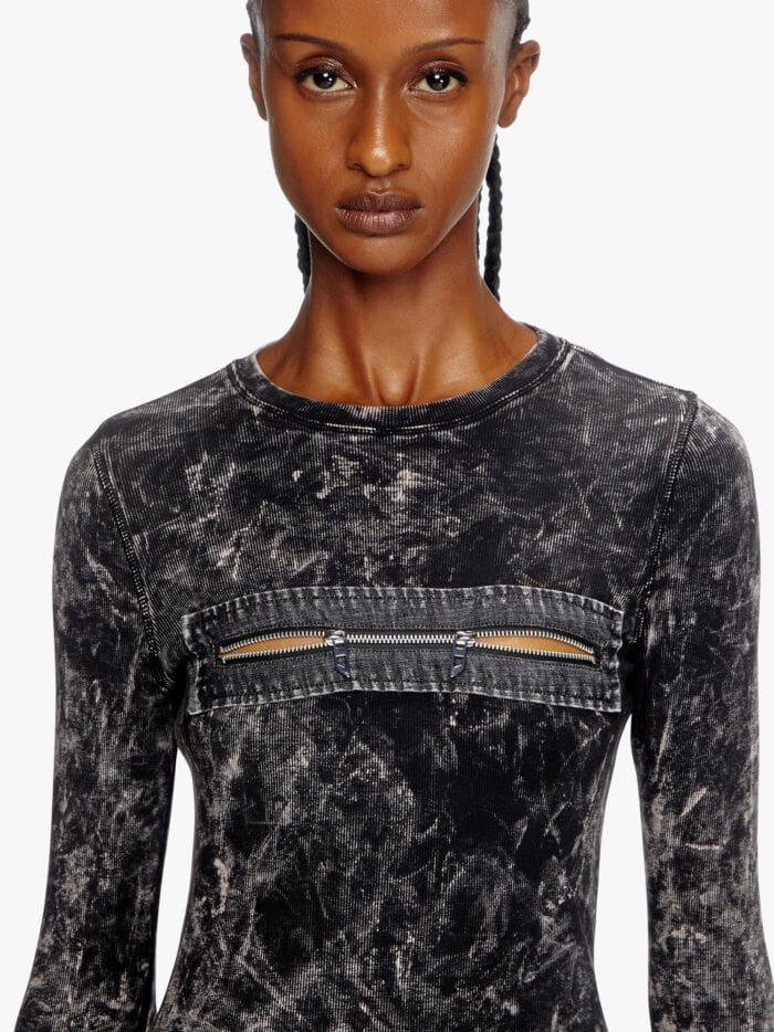 Diesel Erco Cotton Dress With Zip And Cut-out
