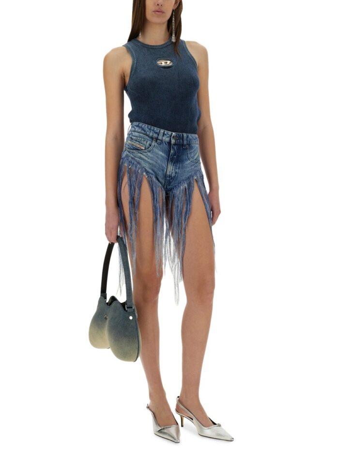 Diesel FRINGED DENIM SHORTS