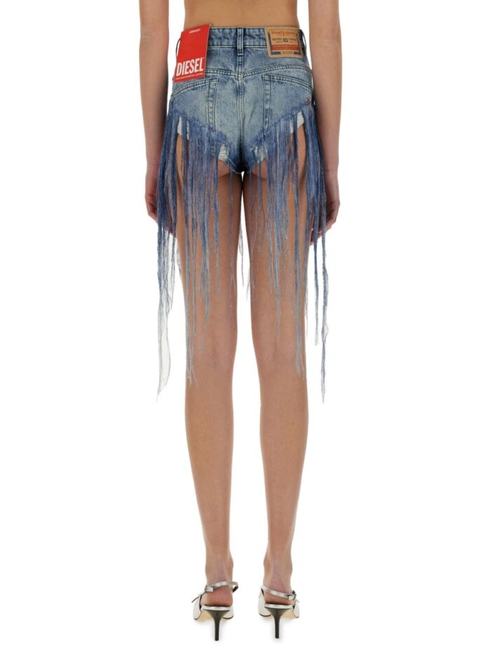 Diesel FRINGED DENIM SHORTS