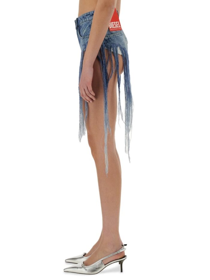 Diesel FRINGED DENIM SHORTS