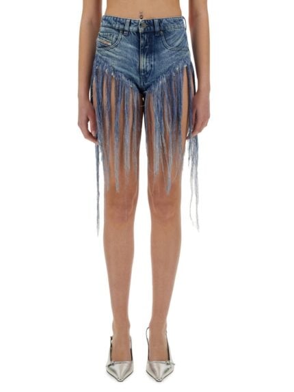 Diesel FRINGED DENIM SHORTS