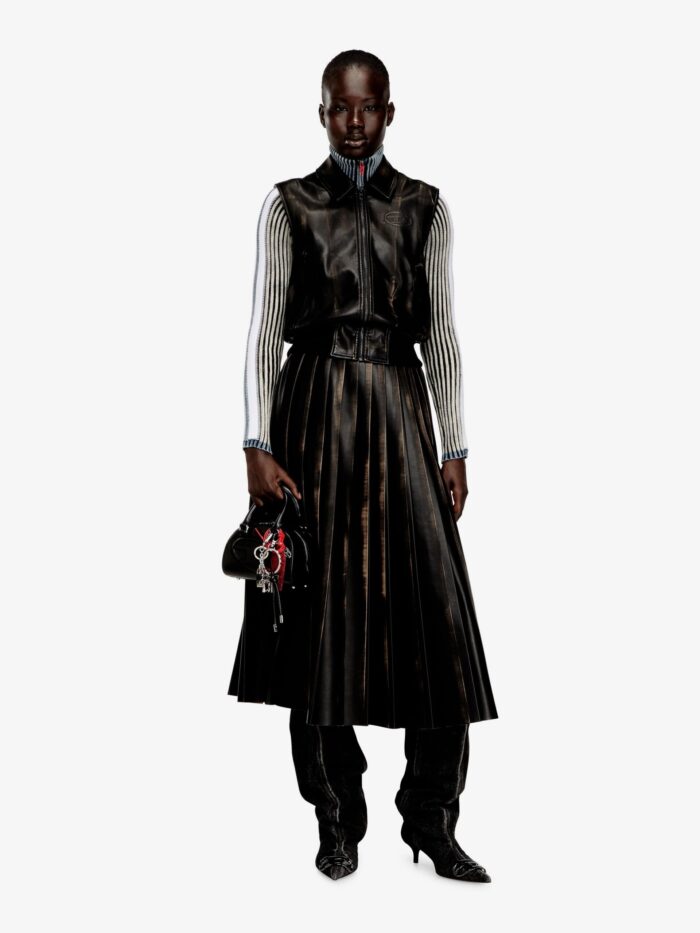 Diesel G-Inko Faux Leather Sleeveless Jacket