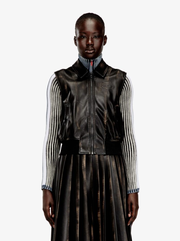 Diesel G-Inko Faux Leather Sleeveless Jacket