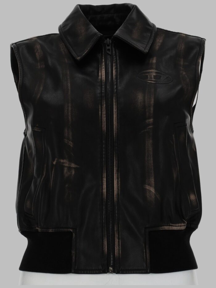 diesel gilet bomber con effetto distressed Diesel GILET BOMBER CON EFFETTO DISTRESSED