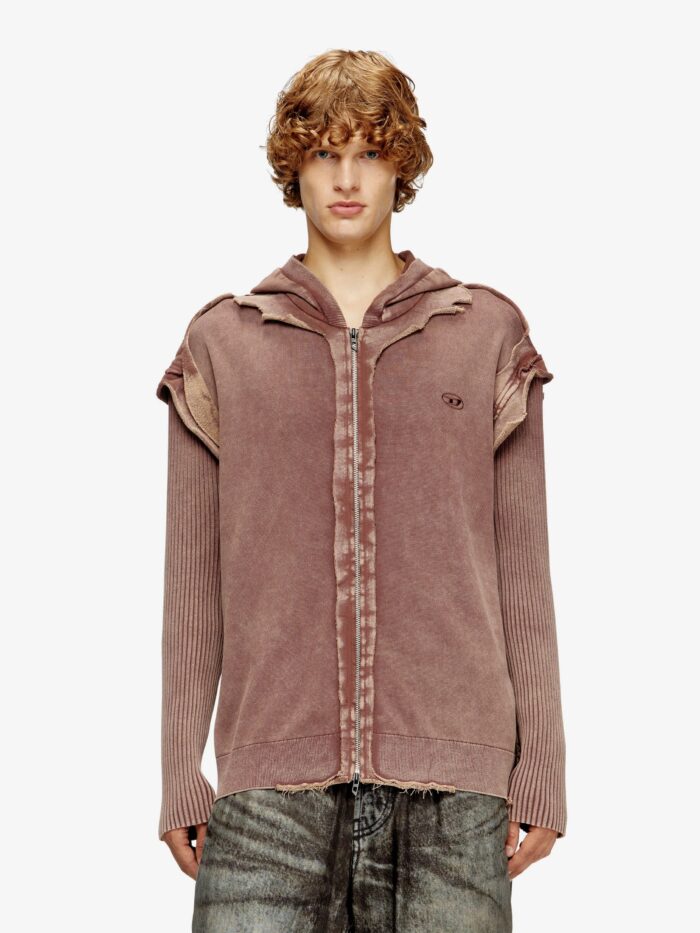 Diesel K-Pelto Cotton Sweatshirt With Distressed Effect