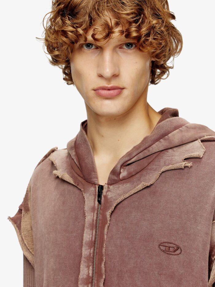 Diesel K-Pelto Cotton Sweatshirt With Distressed Effect