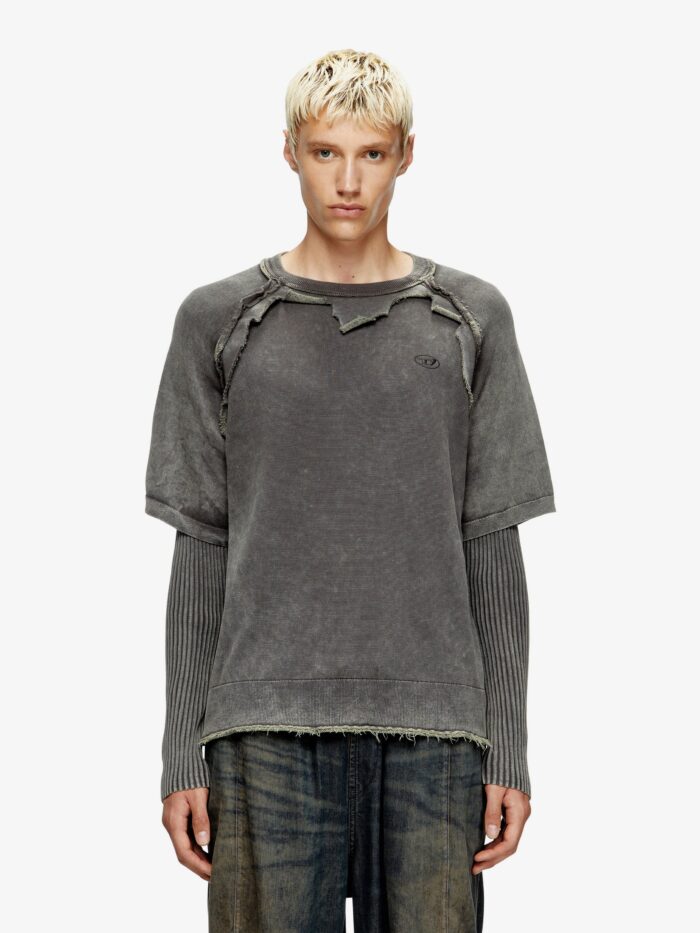 Diesel K-Petro Cotton Sweatshirt With Distressed Effect