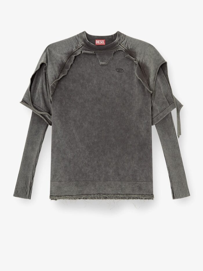 Diesel K-Petro Cotton Sweatshirt With Distressed Effect