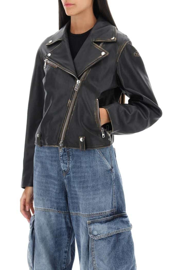 Diesel 'l-edmea' Lamb Leather Biker Jacket