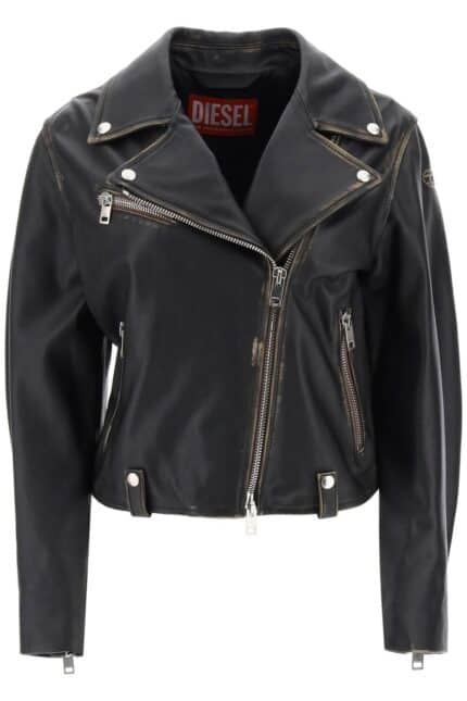 Diesel 'l-edmea' Lamb Leather Biker Jacket