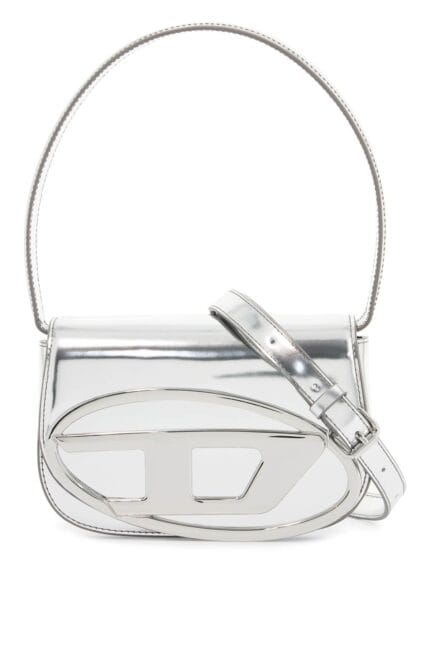 DIESEL Metallic Silver Shoulder Bag 1dr Compact With Adjustable Strap