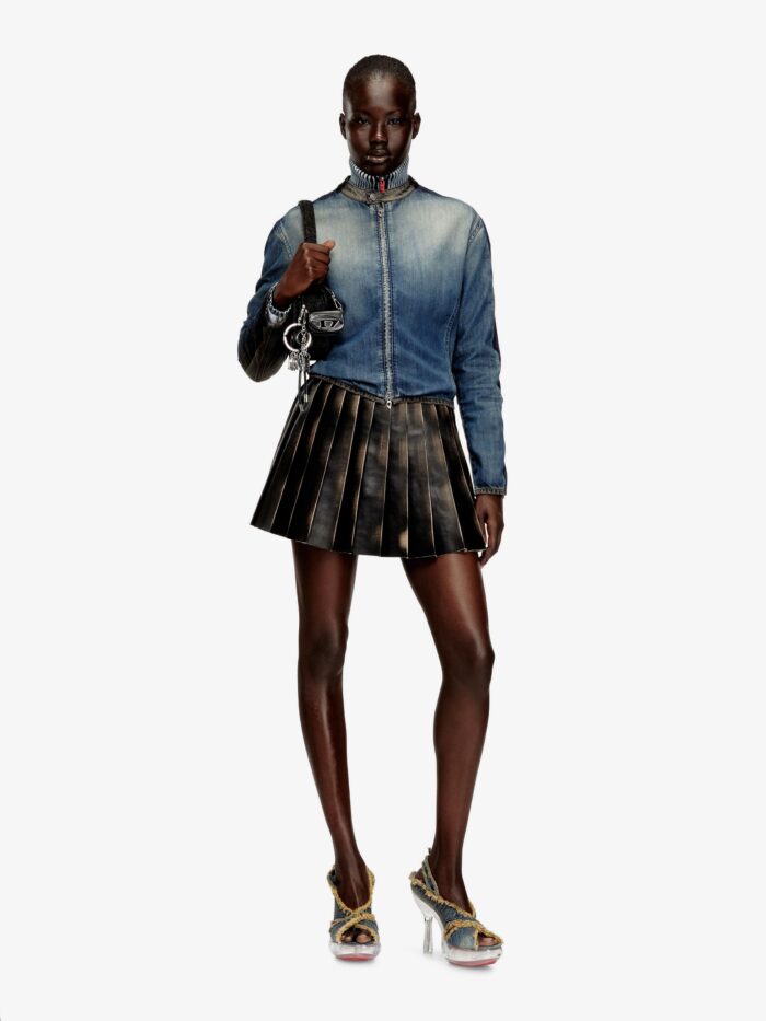 Diesel O-Saka-Mini Faux Leather Skirt