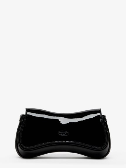 Diesel Play Clutch Patent Fabric Shoulder Bag