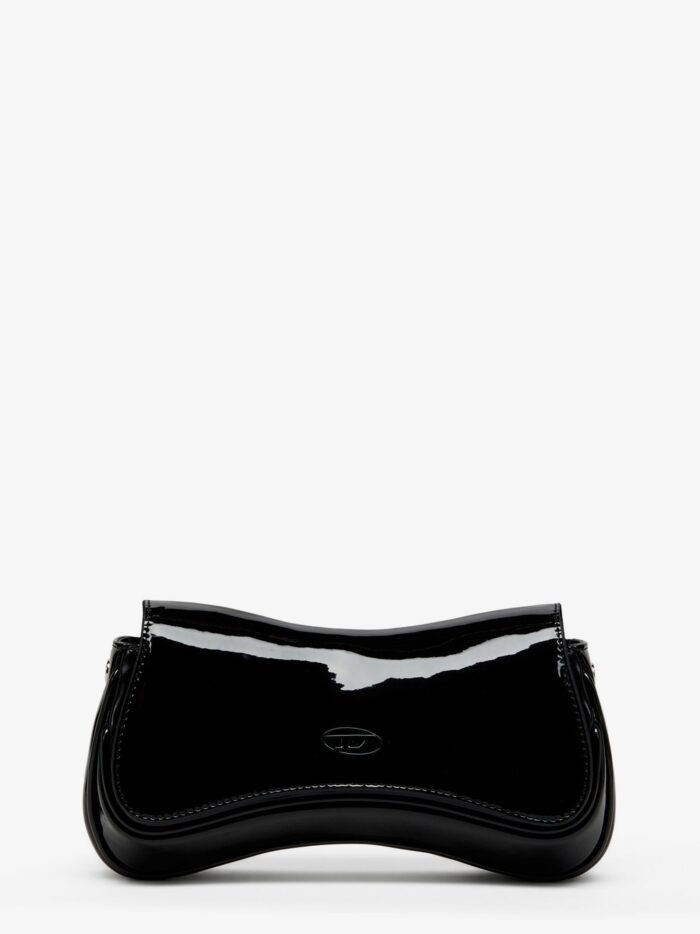 Diesel Play Clutch Patent Fabric Shoulder Bag