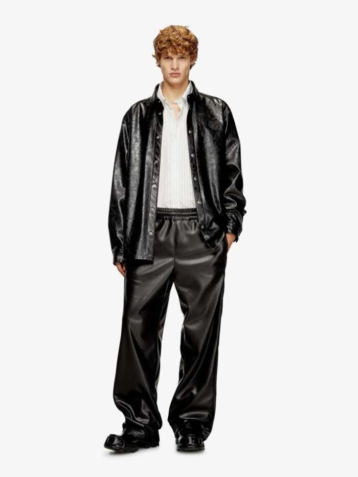 Diesel S-Simply-Qmbu Faux-leather Shirt