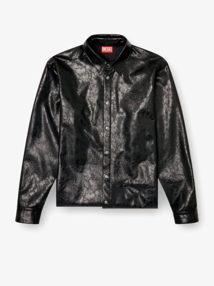 Diesel S-Simply-Qmbu Faux-leather Shirt