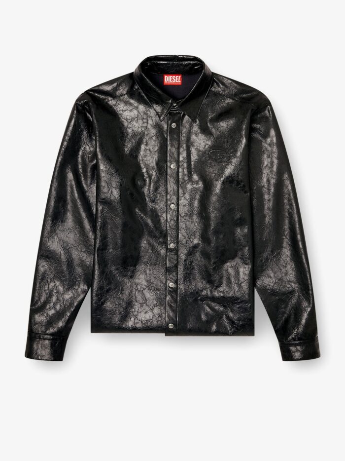 Diesel S-Simply-Qmbu Faux-leather Shirt