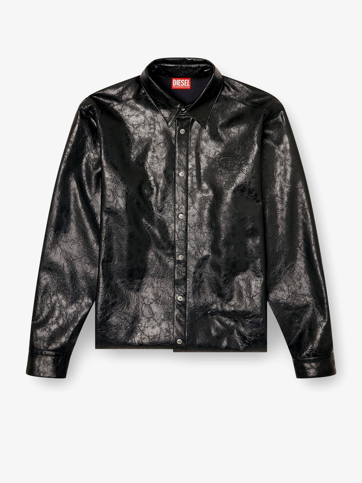 Diesel S-Simply-Qmbu Faux-leather Shirt