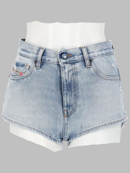 Diesel SHORTS IN DENIM CON ORLI SFRANGIATI