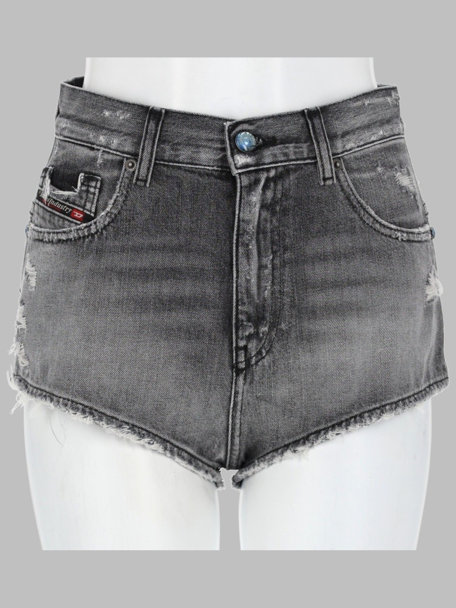 Diesel SHORTS IN DENIM CON ORLI SFRANGIATI