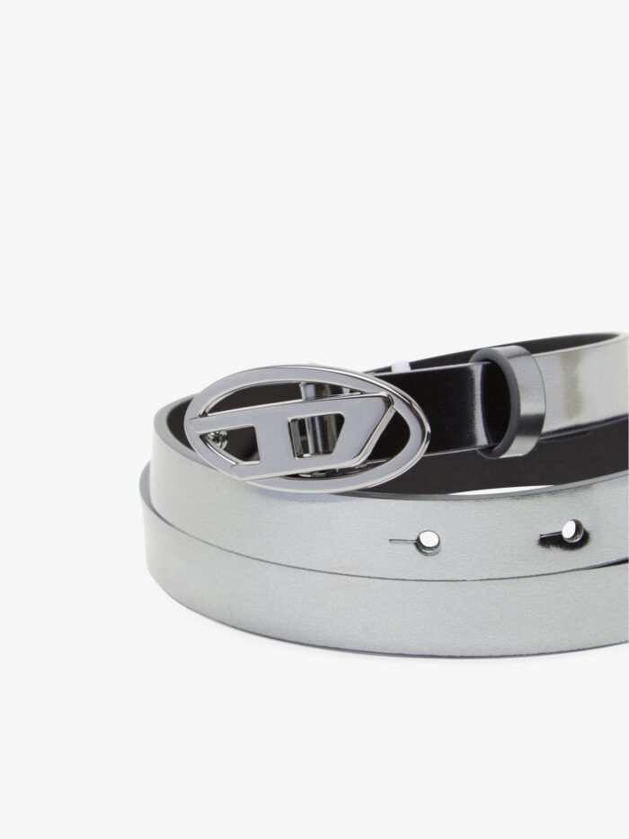 Diesel Silver Leather Belt