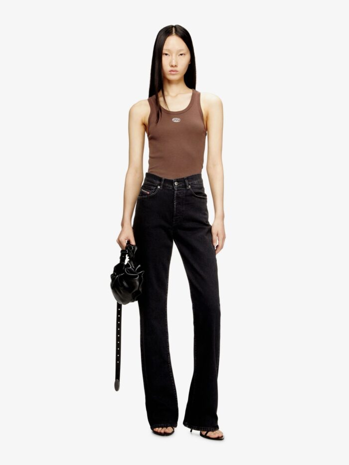 Diesel Slim-fit Ribbed Tank Top With Metal Oval D Logo