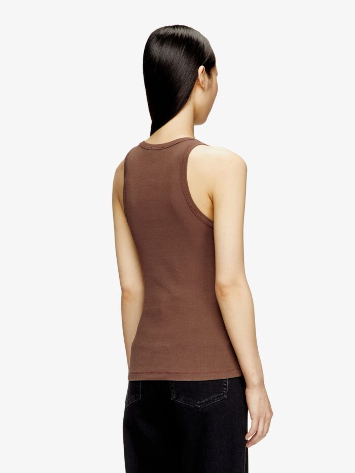 Diesel Slim-fit Ribbed Tank Top With Metal Oval D Logo