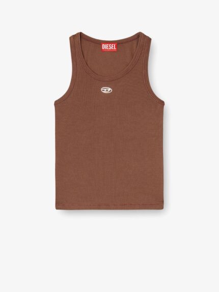 Diesel Slim-fit Ribbed Tank Top With Metal Oval D Logo