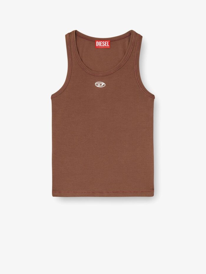 Diesel Slim-fit Ribbed Tank Top With Metal Oval D Logo