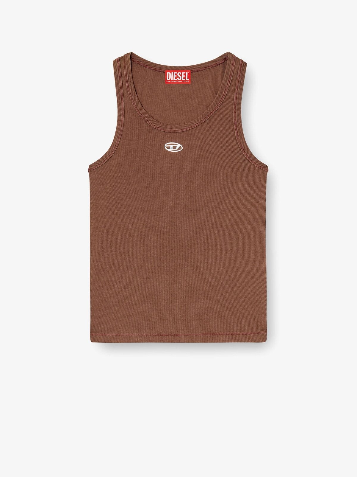 Diesel Slim-fit Ribbed Tank Top With Metal Oval D Logo