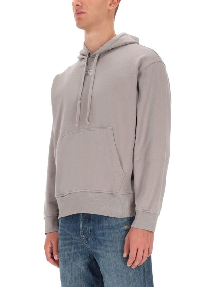 diesel sweatshirt with logo and hood Diesel SWEATSHIRT WITH LOGO AND HOOD