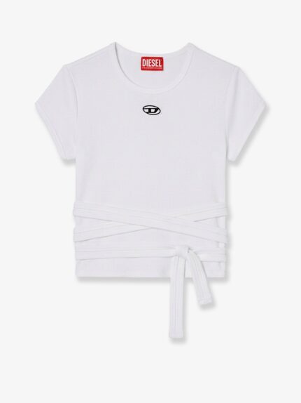 Diesel T-BUNNY-TAIL- S1 Cotton T-shirt With Tie Bands