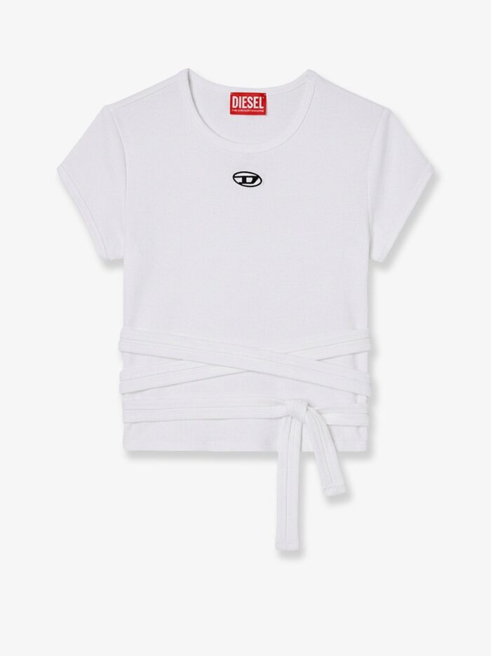 Diesel T-BUNNY-TAIL- S1 Cotton T-shirt With Tie Bands