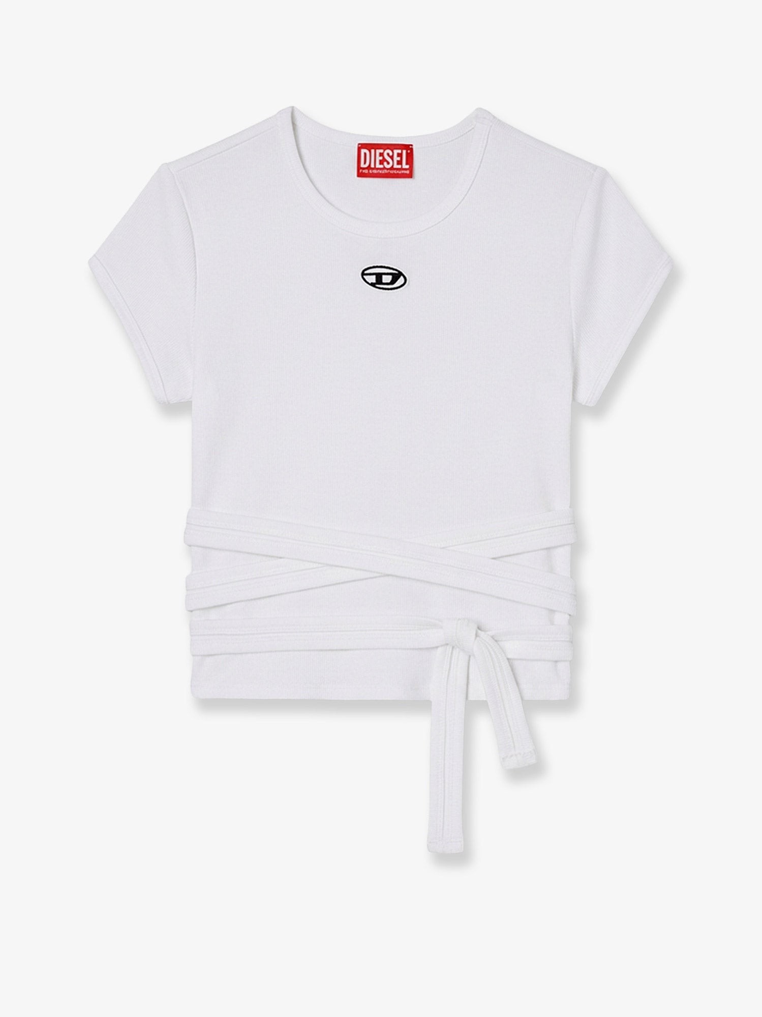 Diesel T-BUNNY-TAIL- S1 Cotton T-shirt With Tie Bands